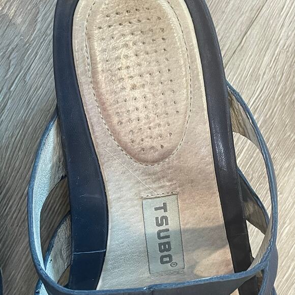 Womens Leather Chunky Wedge Sandals Size 9 Platform Comfort Boho Chic - Picture 6 of 8